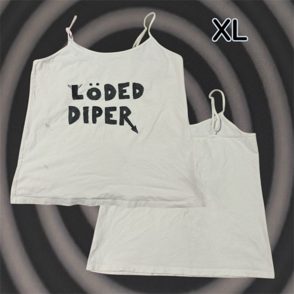 Diary of a wimpy kid painted loded diper (loaded diaper) tank tops.